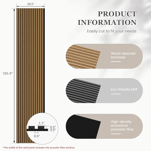 2 Pack Acoustic Wood Wall Panels (30.1 Sq Ft)