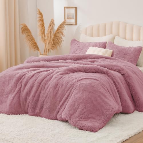 Dusty Pink Fluffy Comforter Set Twin