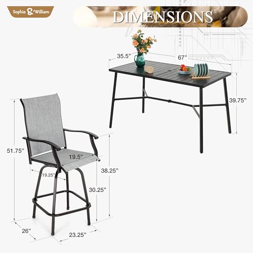 5 Piece Bar Height Outdoor Table and Chairs (5 Count)