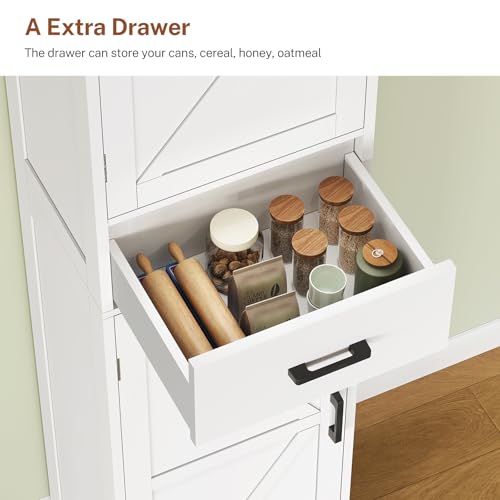 Tall Storage Cabinet with Door Shelves & Drawer