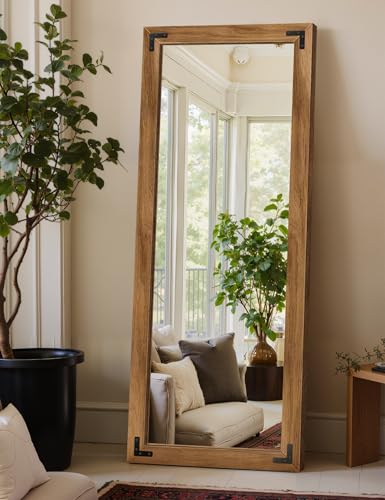 Wood Framed Full Length Mirror for Wall