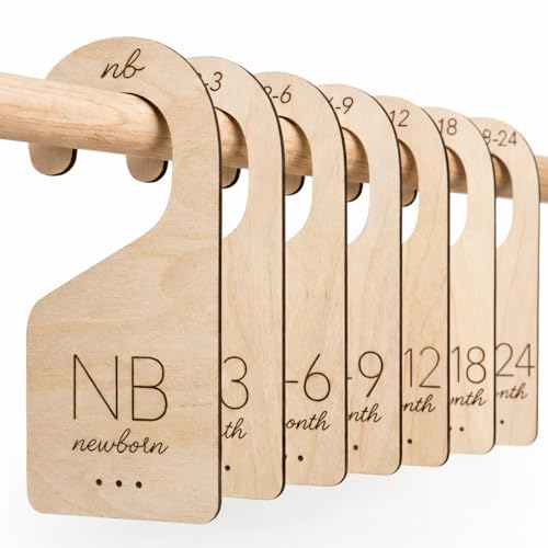 Baby Closet Dividers in Natural Birch Wood (7 Count)