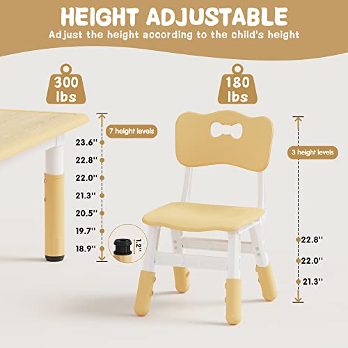 Height Adjustable Toddler Table and 6 Chairs Set