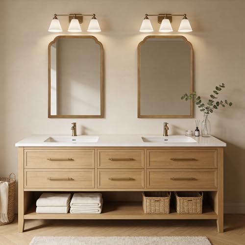 24" x 36" Natural Wood Mirror for Wall Mounted