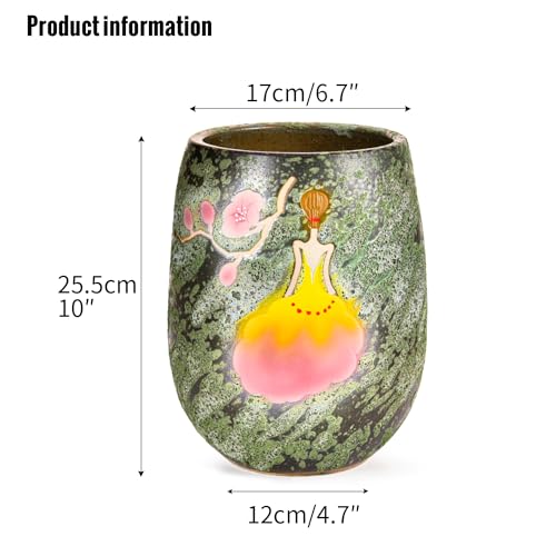 10.6 Inch Hand Painted Ceramic Succulent Plant Pot