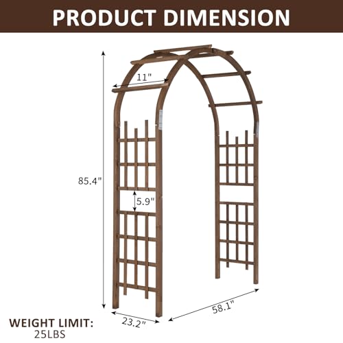 7Ft Brown Wooden Arbor Arch
