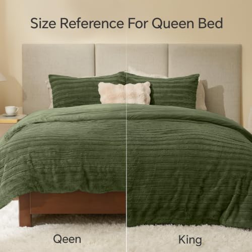 Faux Fur Queen Comforter Set