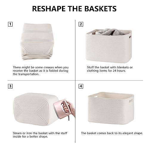 4 Pack Storage Baskets for Organizing (4 Count)