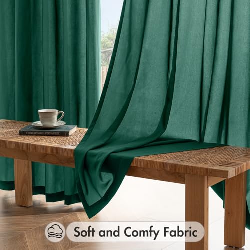 Hunter Green Privacy Sheer Curtains 2 Panels 42W x 84L (2 Count)