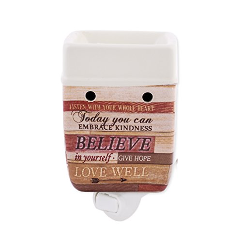 Today Aspire Change The World Wood Look Stoneware Electric Plug