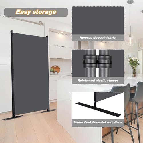 Room Divider 3 Panel Folding Privacy Screens with Wider Feet