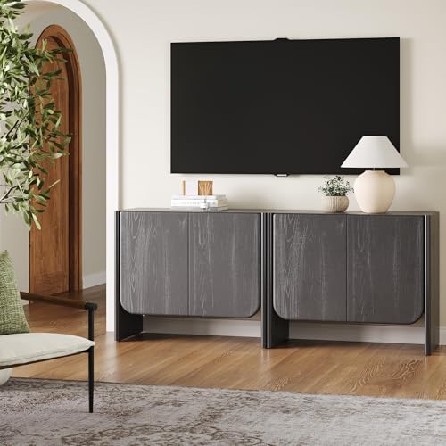 Jacala Mid Century Modern Entryway Storage Cabinet with Doors (2 Count)