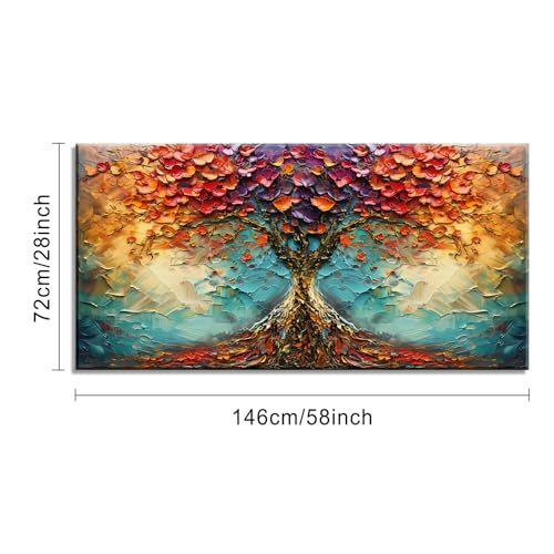 Beautiful Colorful Tree Amazing Art Plants Wall Art Decor Artwork for Living Room