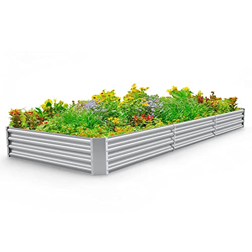 12×4×1ft Galvanized Raised Garden Bed Kit for Vegetables