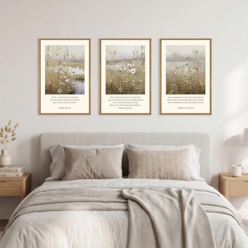 Vintage Christian Bible Verses Framed Canvas Wall Art