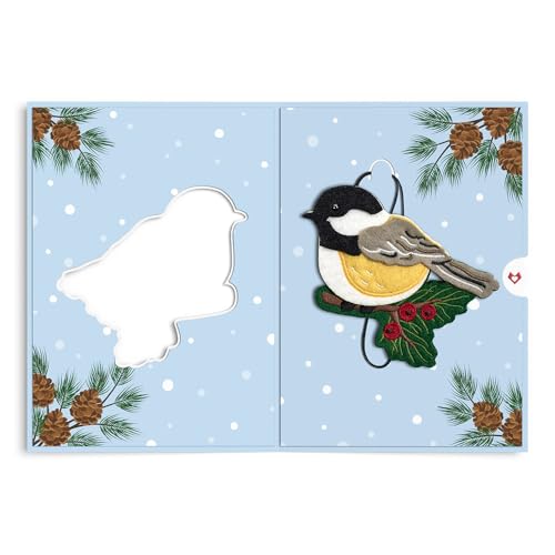 Winter Chickadee Christmas & Birthday Card with Notecard & Envelope