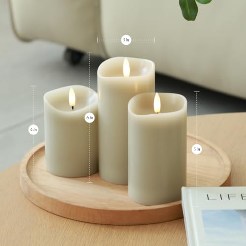 Beige LED Real Wax Flameless Battery (3 Count)