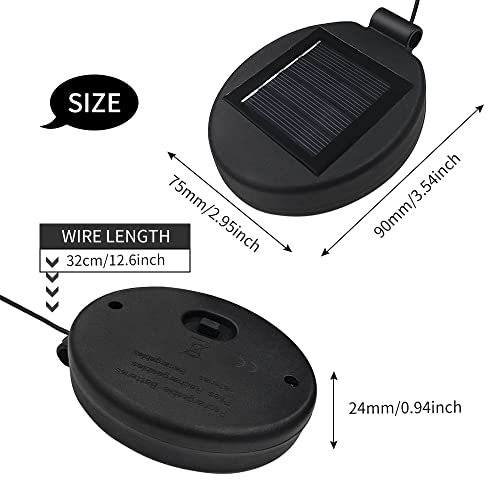 Solar Lantern Top LED Panel Lantern Lid Lights Replacement Part for Outdoor Flower DIY Solar Flower Lights Garden Patio Decor (4 Count)