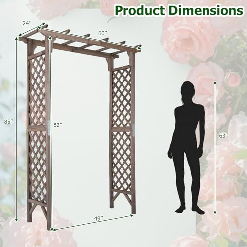 85" Wooden Garden Arch Trellis