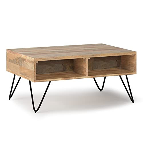Hunter 36" Wide Solid Mango Wood Coffee Table in Natural