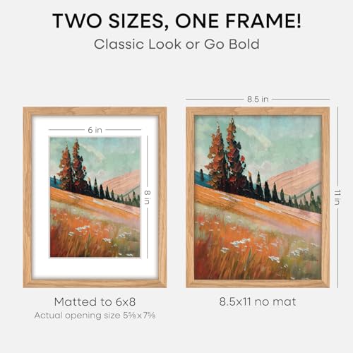 8.5x11 Natural Oak Picture Frame