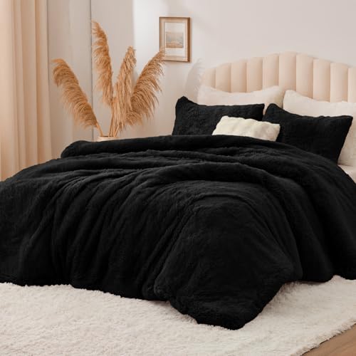 Black Fluffy Comforter Set Full