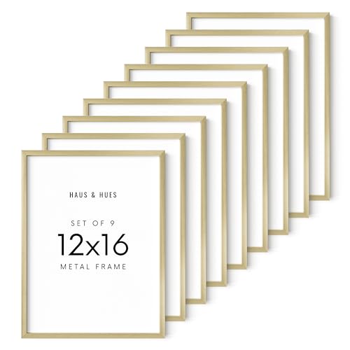 12x16 Gold Metal Picture Frames (9 Count)