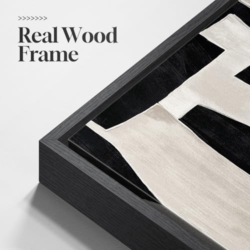 Extra Large Framed Black White Abstract Wall Art for Living Room
