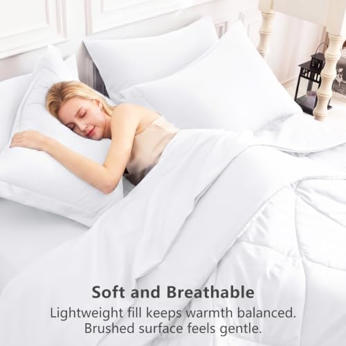 Queen Comforter Set 88"x88" White