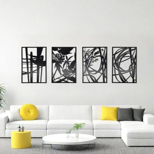 4 Pack Minimalist Metal Wall Art Decor (4 Count)