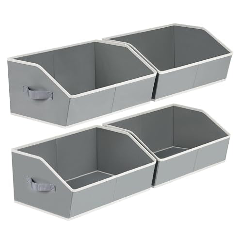 Trapezoid Storage Baskets for Shelves (4 Count)
