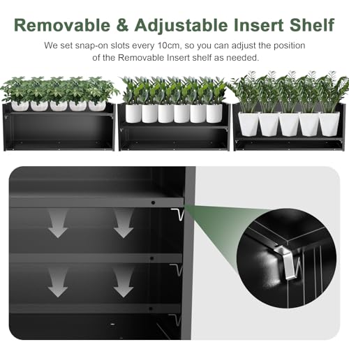 Metal Planter Box for Outdoor Plants 15" W x 38" L x 16.25" H