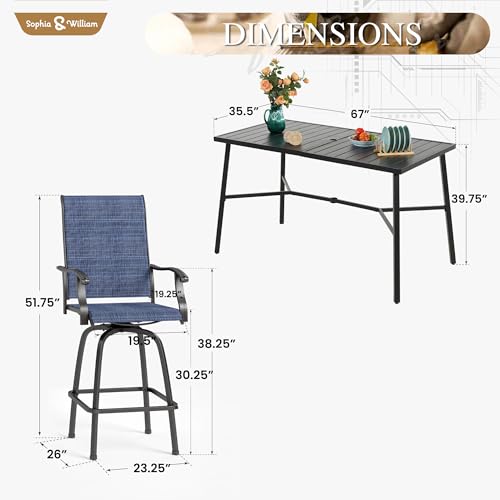 7 Piece Bar Height Outdoor Table and Chairs