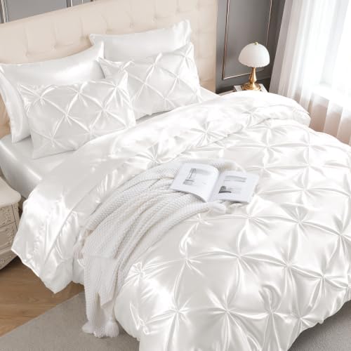 Satin Full Size Comforter Set Ivory