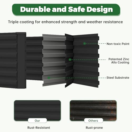 6x3x2ft Outdoor Metal Raised Garden Bed (2 Count)