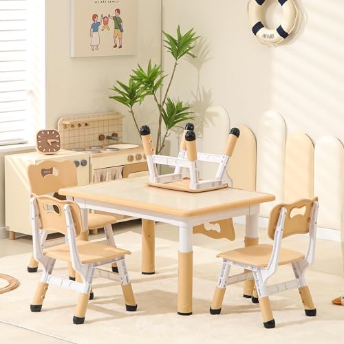 Height Adjustable Kids Table and Chairs
