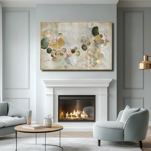 Gold Line Home Wall Decor Abstract Wall Art Neutral Canvas Artwork 32"x48" Decorations for Bedroom Large Paintings for Living Room