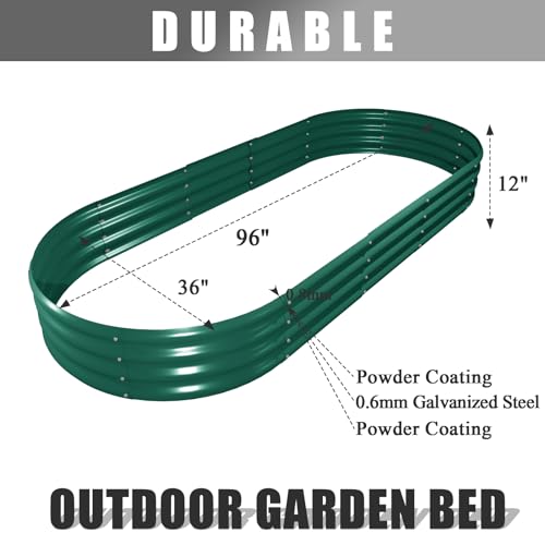 2 Pack 8x3x1FT Galvanized Raised Garden Bed Large Metal Planter Box Kit Elevated Raised Garden Planters for Outdoor Plants