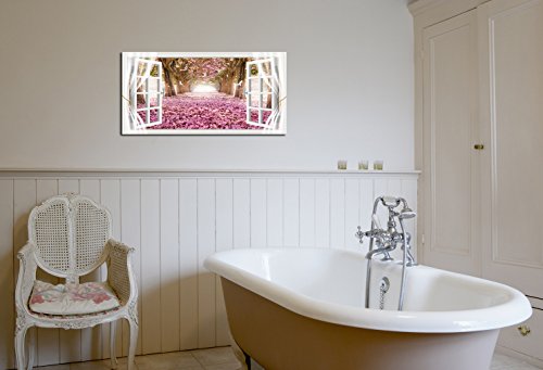 AH40150 Wall Art Trees and Pink Rose Paintings Printed Pictures Stretched and Framed Canvas Paintings Ready to Hang for Home Decorations Wall Decor
