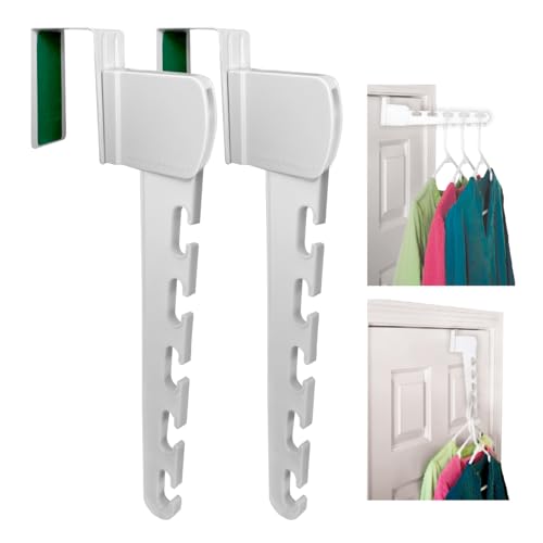 2-Pack Over-the-Door Cascading Hanger Hooks, White (2 Count)
