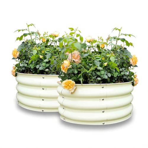 GARDMAX 2 Pack 2x2x1FT Galvanized Round Raised Garden Bed Kit