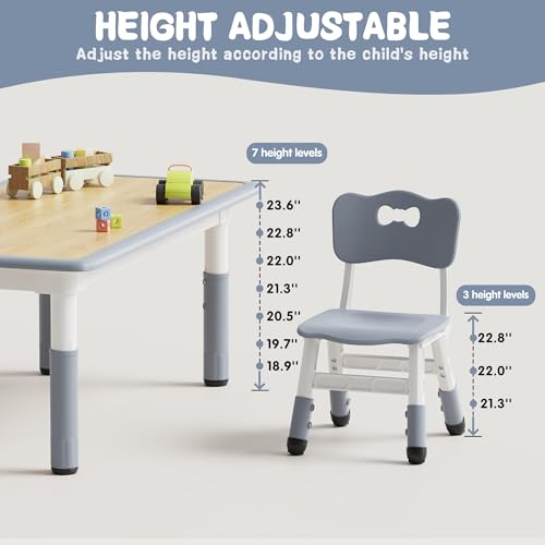 Height Adjustable Toddler Table and 4 Chairs Set