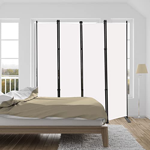 Indoor Room Divider 4 Panels 6Ft Tall Folding Privacy Screen White