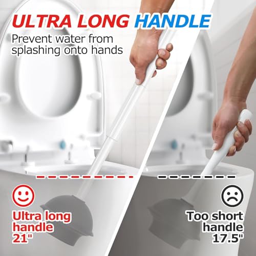 2Pack 2 in 1 Toilet Brush and Plunger Set (2 Count)
