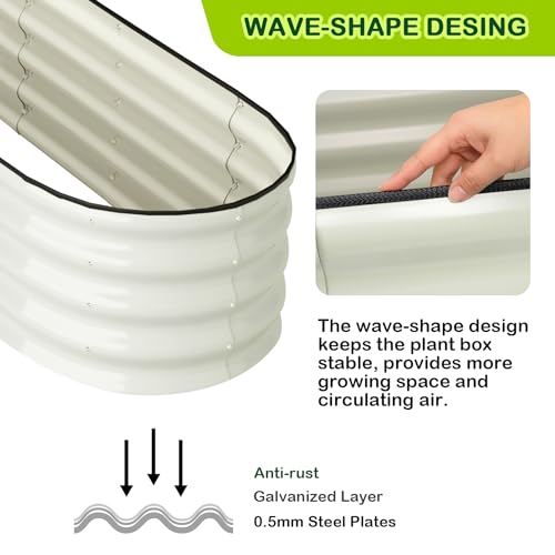 2 Pcs 4.5x2x1.5ft Oval Raised Garden Bed (2 Count)