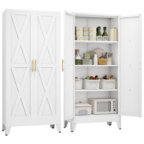 61" H Metal Kitchen Pantry Storage Cabinet