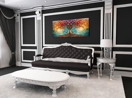 Beautiful Colorful Tree Amazing Art Plants Wall Art Decor Artwork for Living Room