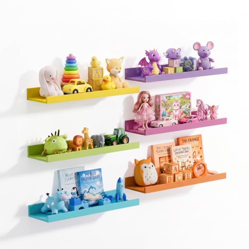 Floating Shelves for Wall Decor Storage (6 Count)