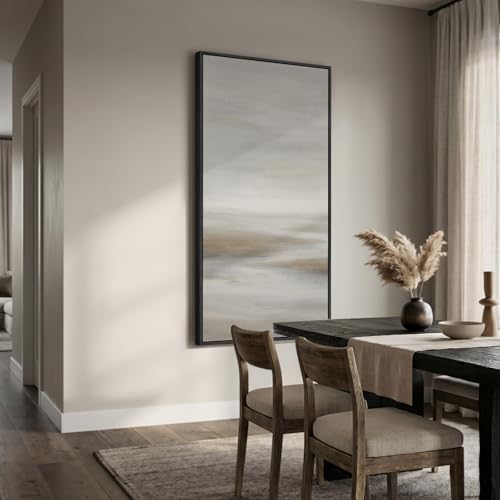 Large Framed Neutral Abstract Landscape Wall Art