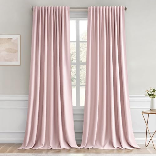 Light Pink Back Tab Blackout Curtains 66x96 Inch Length 2 Panels Set (2 Count)
